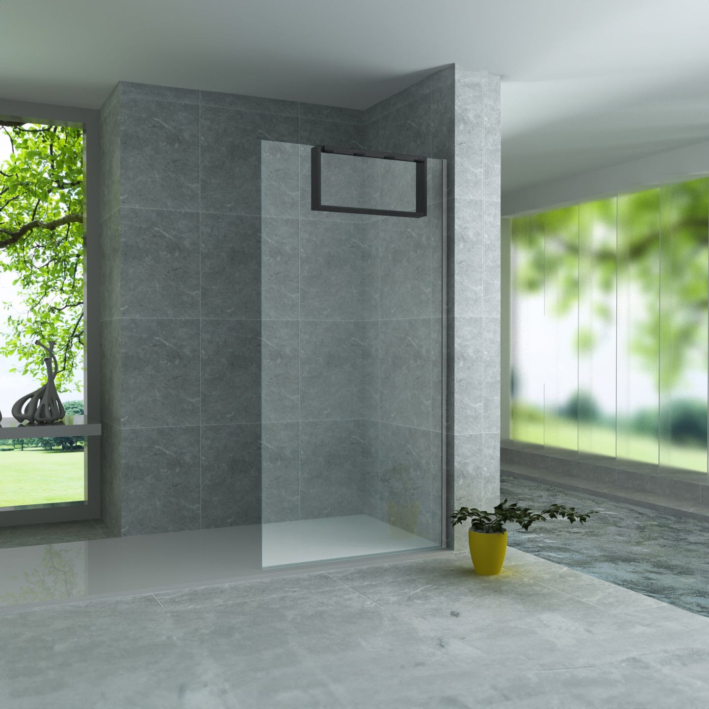 Opbouwnis Voor Douchewabd 4 Handdoekhaken Aluminium  60x30x8cm - Luxurysanitair