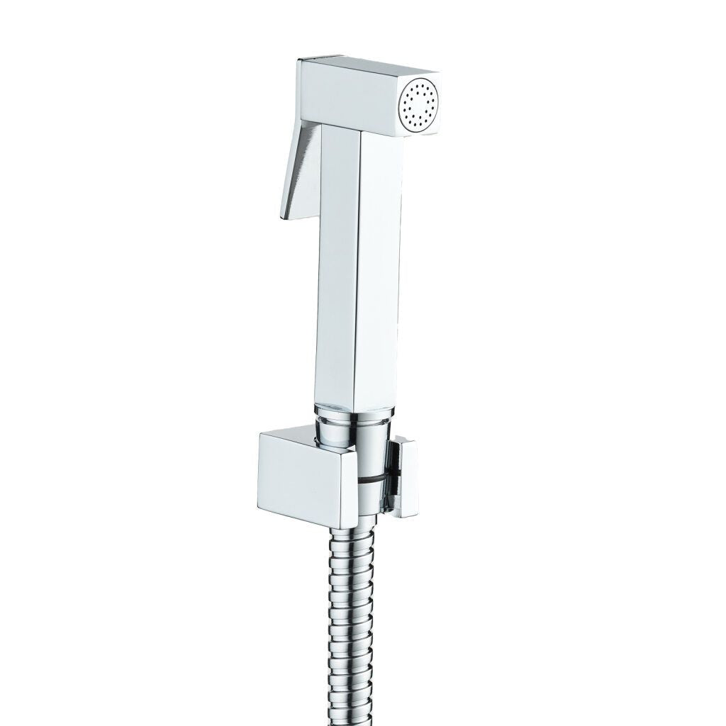 Aloni Design Set WC (Bidet) Sproeier Vierkant Chroom - Luxurysanitair