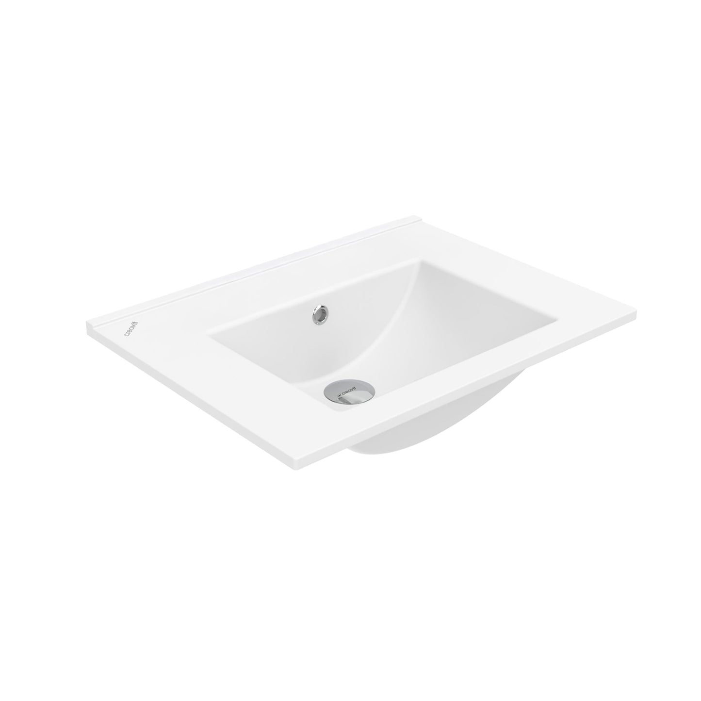 Creavit Su Wastafel 1 Wasbak Zonder Kraangat Keramiek 60x45cm - Glanzend Wit - Luxurysanitair