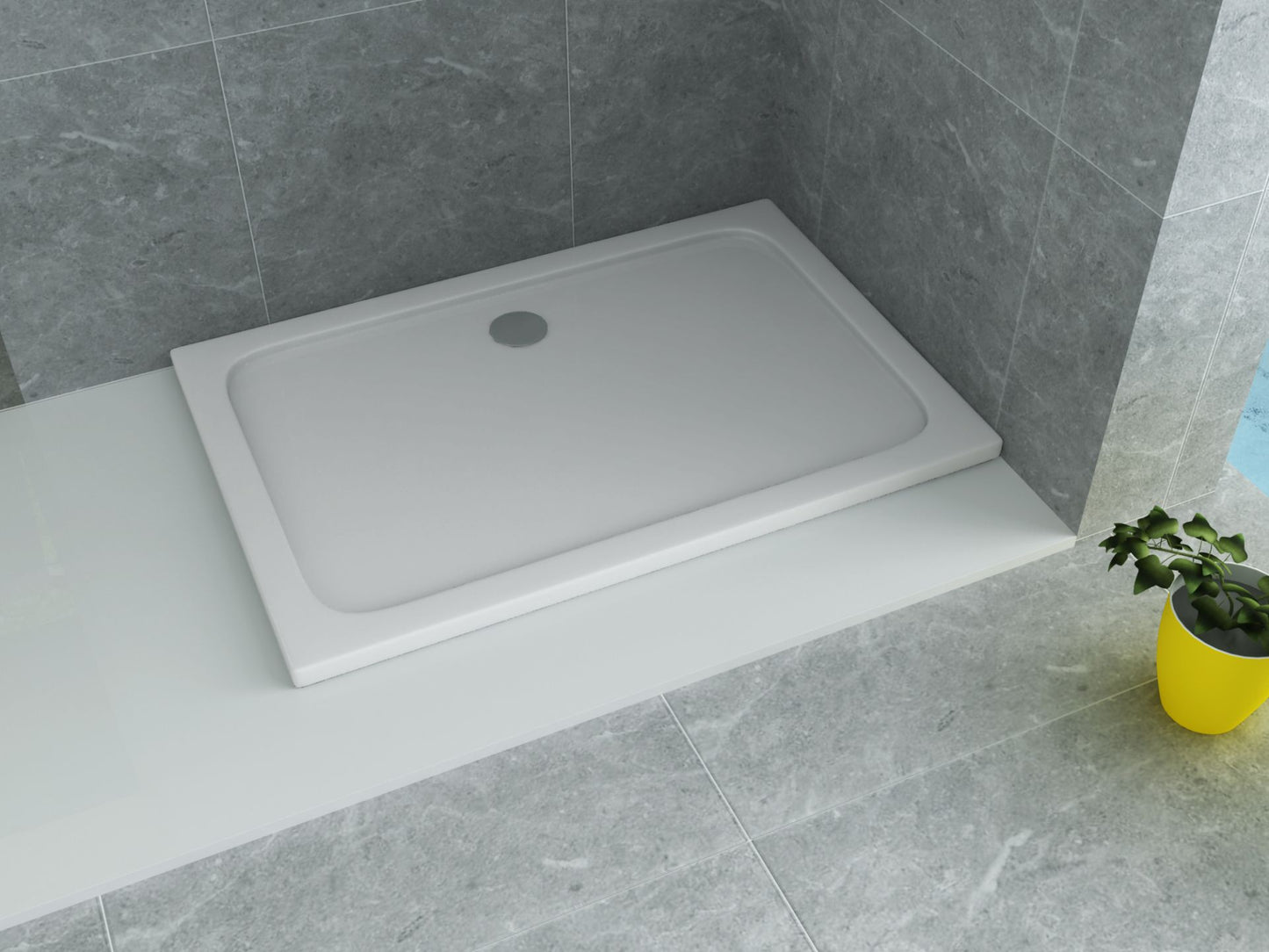 Aloni Rechthoekige Acryl Douchebak 120x80x4cm - Luxurysanitair