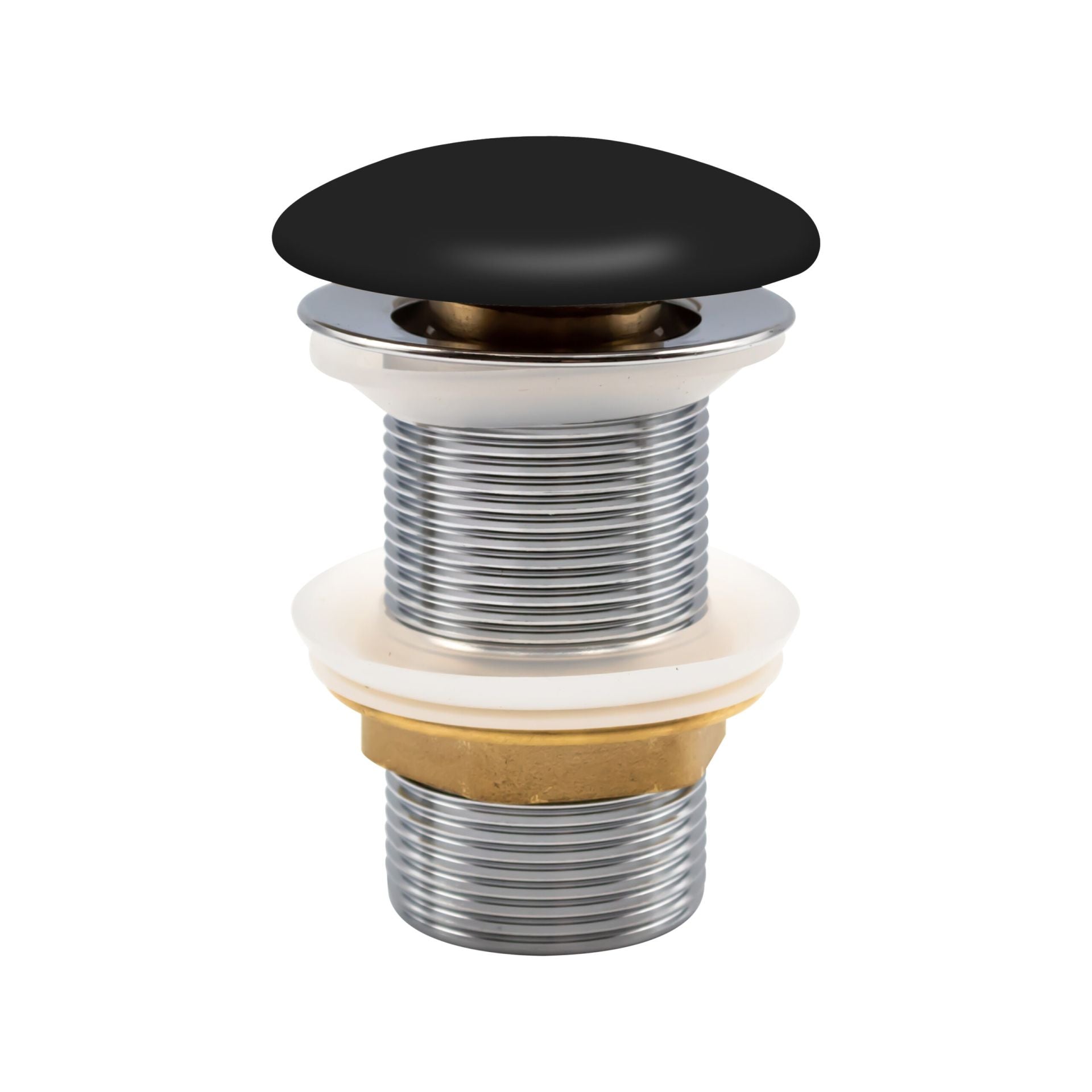 Aloni Zwart Keramische Push-Up Afvoerplug 5/4 Zonder Overloop - Luxurysanitair