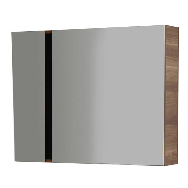 Creavit Verti 100 Spiegelkast Okkernoot-Zwart 98x80x17cm - Luxurysanitair