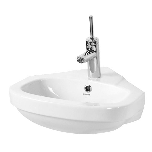 Creavit Keramische Hoek Fontein Wit 45x45cm - Luxurysanitair