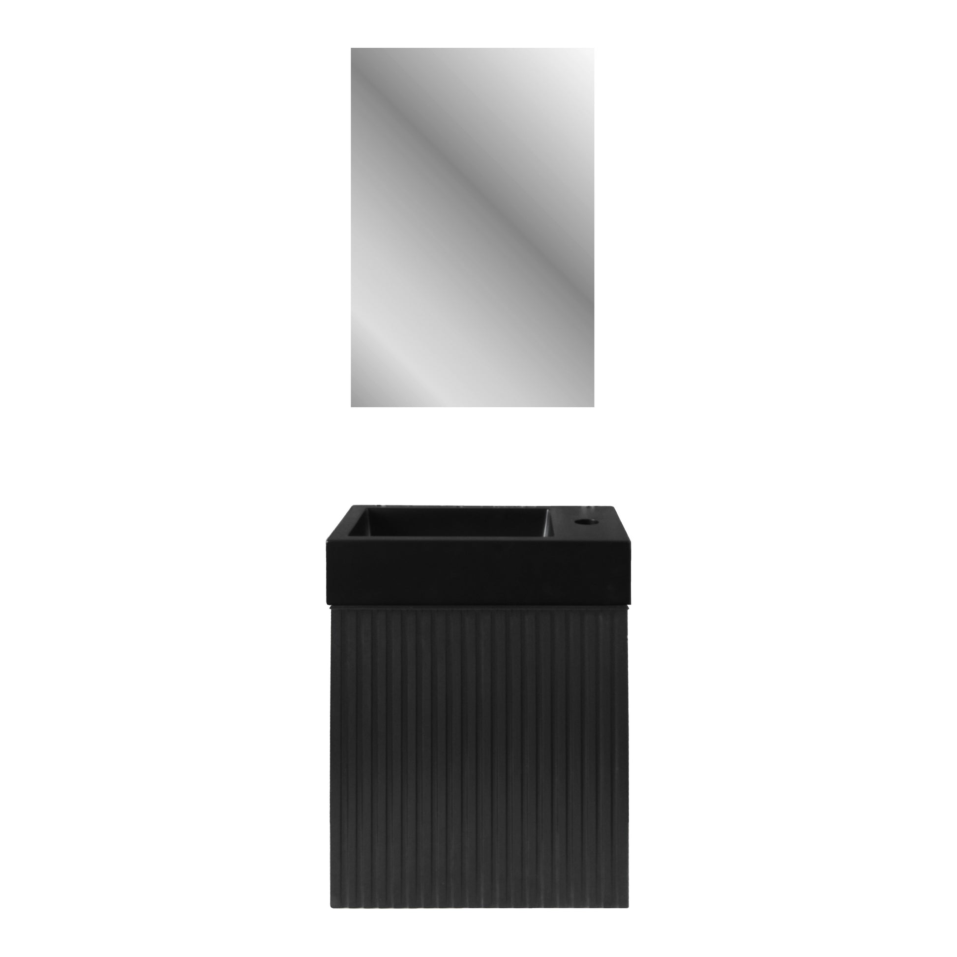ALONI MIKARO TOILETSPIEGEL - MET LIJST - 40X60X1,9 CM - ZWART EIKEN