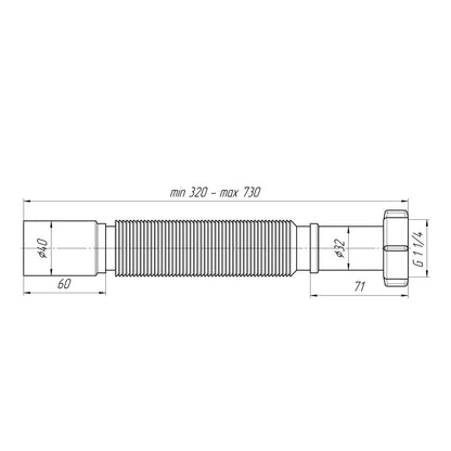 ALONI FLEXIBEL AFVOERSLANG 6/4’’- Ø40CM
