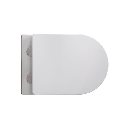 MUFFLY HANGTOILET MET RIBBEL - RANDLOOS - TORNADO FLUSH - MET ZITTING - DUROPLAST - SOFT CLOSE - QUICK RELEASE - KERAMIEK - 36,5X52X34,6 CM - GLANZEND WIT