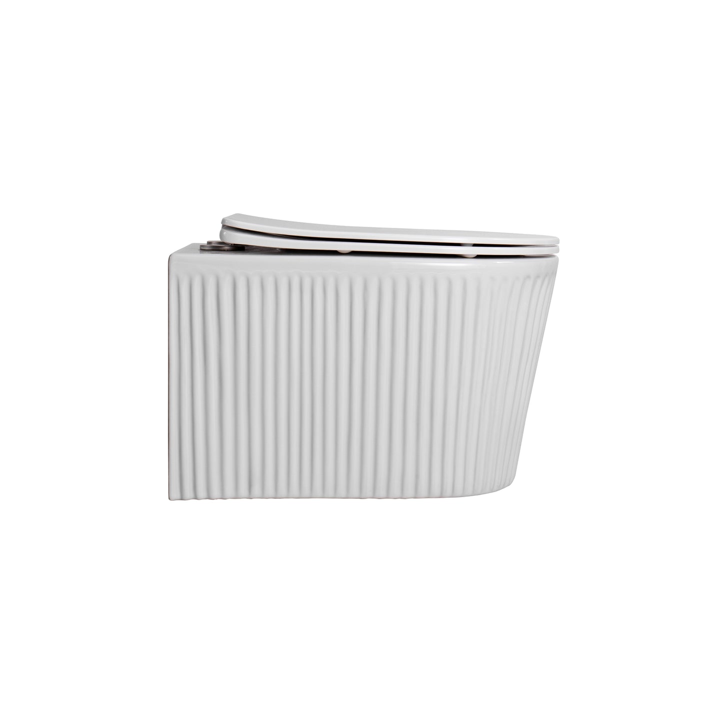 MUFFLY HANGTOILET MET RIBBEL - RANDLOOS - TORNADO FLUSH - MET ZITTING - DUROPLAST - SOFT CLOSE - QUICK RELEASE - KERAMIEK - 36,5X52X34,6 CM - GLANZEND WIT
