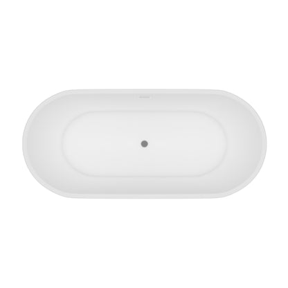 ALONI BAUCI VRIJSTAAND BAD - SOLID SURFACE - 170X80X58,5 CM - MAT WIT