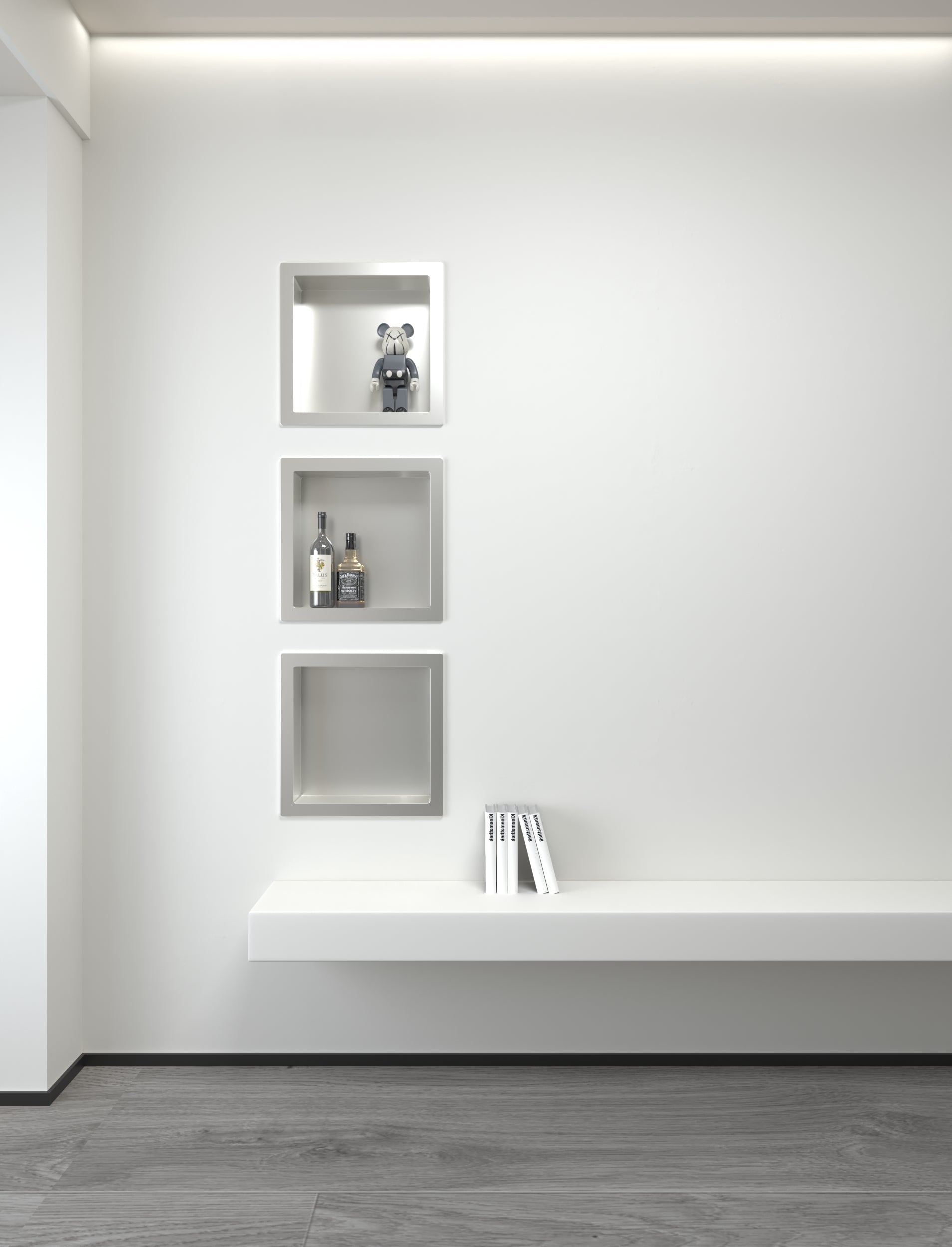 ALONI INBOUWNIS (300X300X70MM) - GEBORSTELD RVS