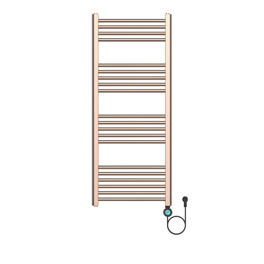 BELRAD ELEKTRISCHE HANDDOEKDROGER - MET DIGITALE, PROGRAMEERBARE THERMOSTAAT - SMART WIFI - AANSLUITING RECHTS - 700W - 1200X500 MM - GEBORSTELD KOPER