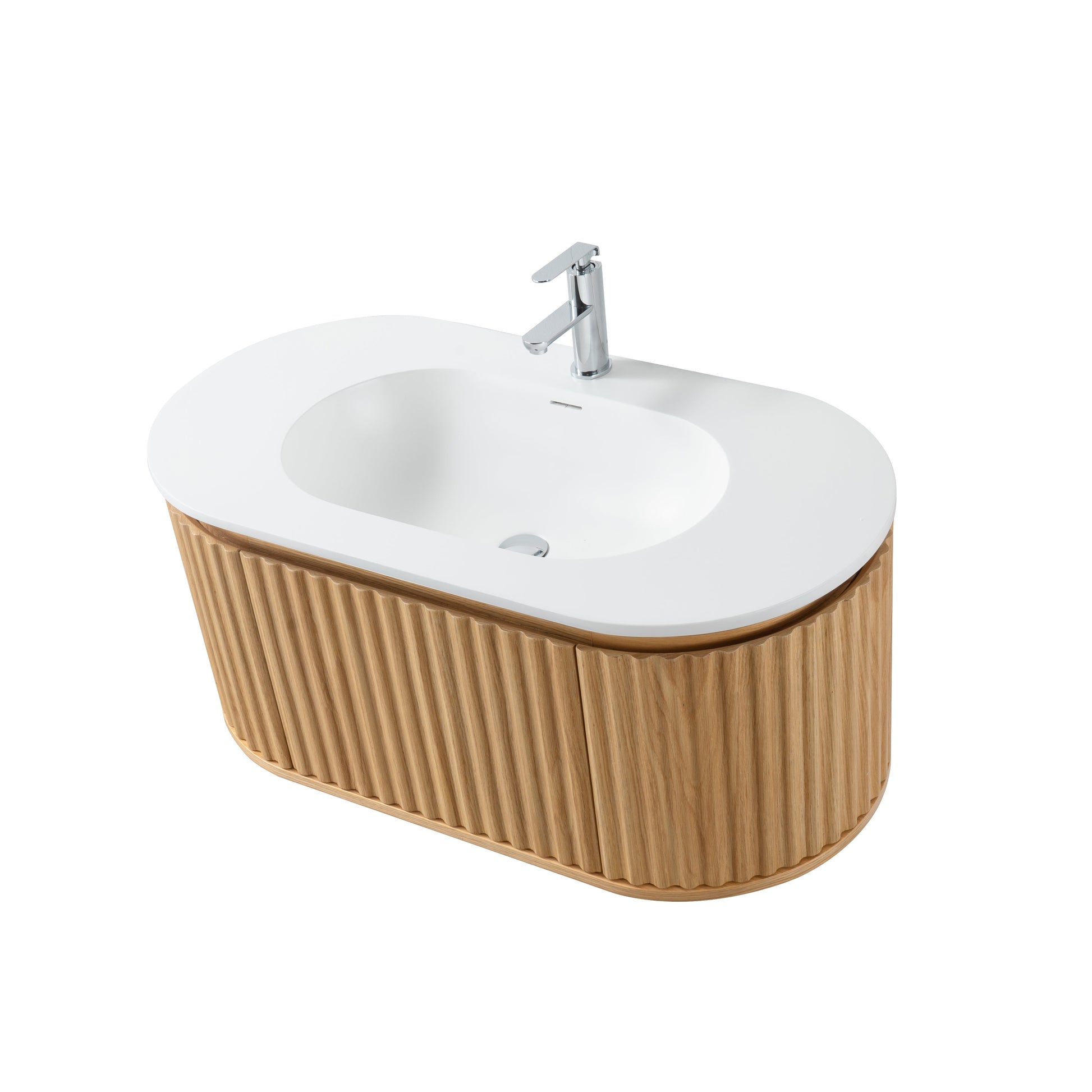 BEGONIA WASTAFELONDERKAST - 1 LADE - GREEPLOOS - SOFT CLOSE – 119X42X52,5 CM - NATUREL EIKEN