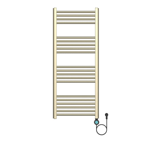 BELRAD ELEKTRISCHE HANDDOEKDROGER - MET DIGITALE, PROGRAMEERBARE THERMOSTAAT - SMART WIFI - AANSLUITING RECHTS - 700W - 1200X500 MM - GEBORSTELD GOUD