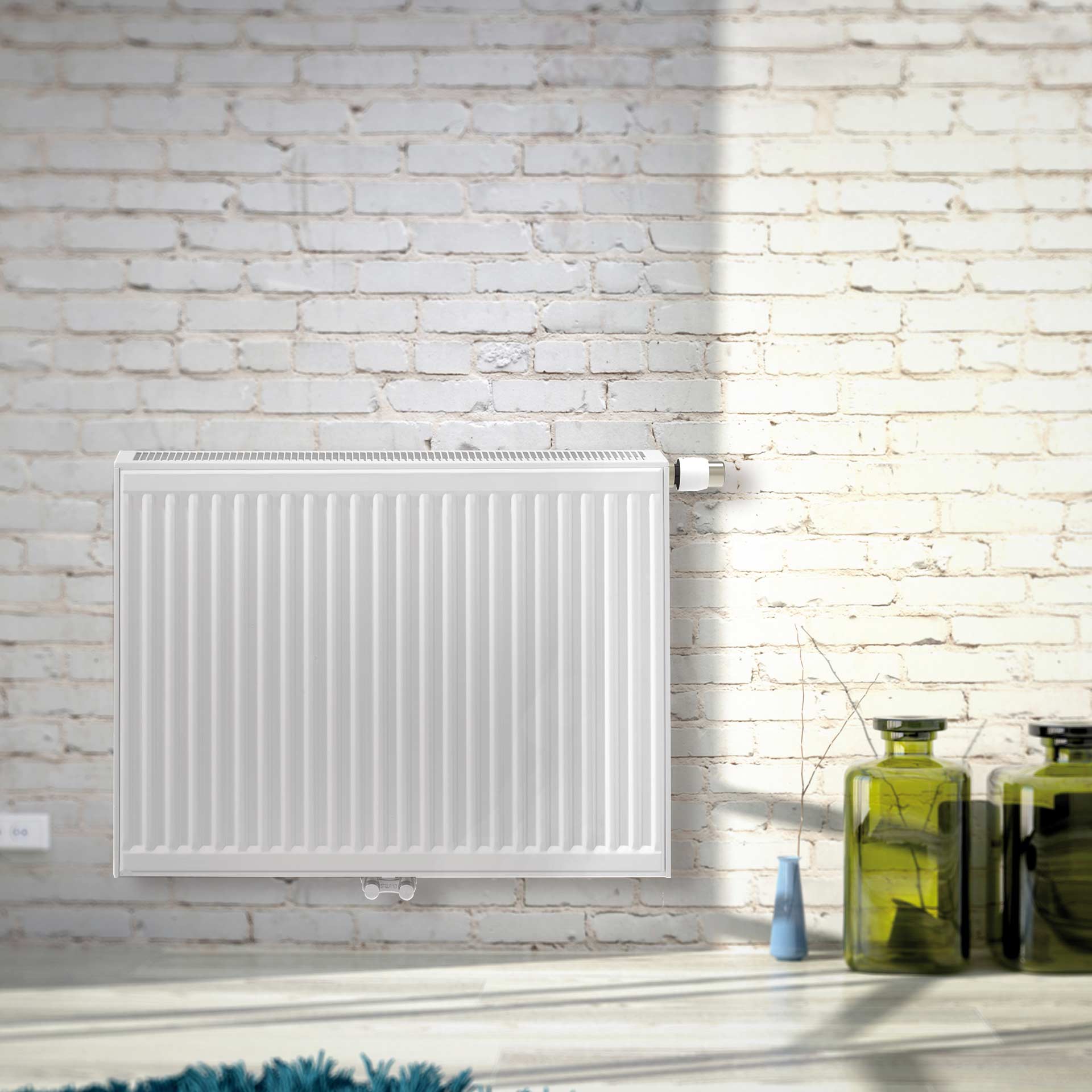 STELRAD NOVELLO PANEELRADIATOR - T22 - 8 AANSLUITINGEN - 300X1400MM - 1375W - GLANZEND WIT