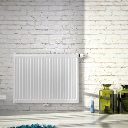 STELRAD NOVELLO PANEELRADIATOR - T22 - 8 AANSLUITINGEN - 300X1400MM - 1375W - GLANZEND WIT