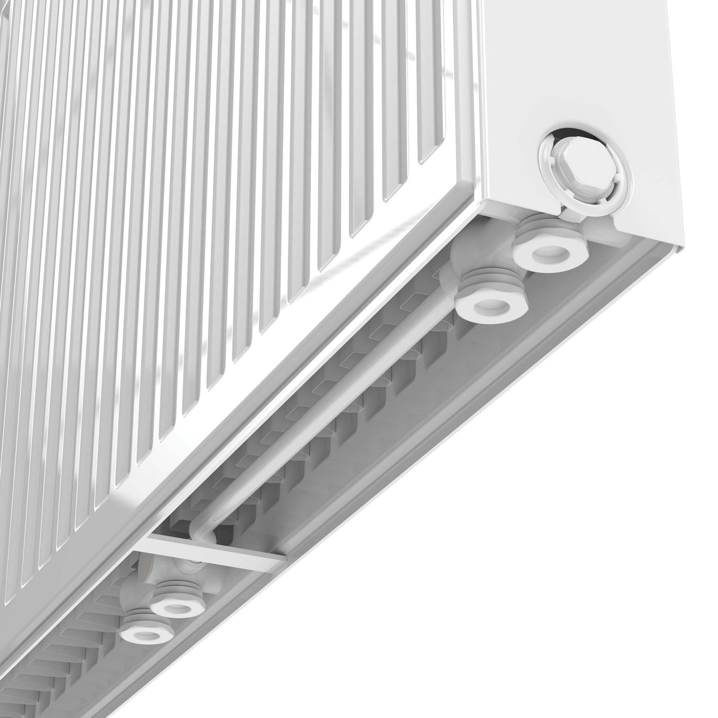 STELRAD NOVELLO PANEELRADIATOR - T22 - 8 AANSLUITINGEN - 300X1400MM - 1375W - GLANZEND WIT