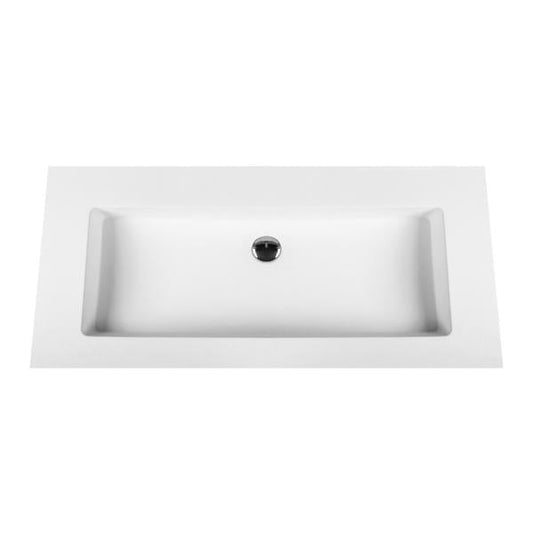 ALONI SOLID SURFACE WASTAFEL ZONDER KRAANGAT (100CM) - WIT