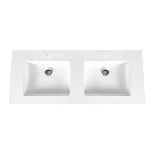 ALONI SOLID SURFACE DUBBELE WASTAFEL (120CM) - WIT