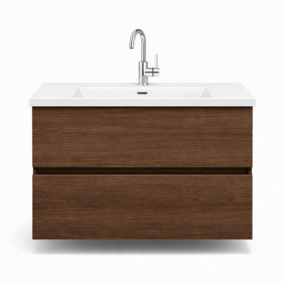 Badkamer meubelset DUBBEL Donker walnoot  mat 120 x 50 x 58 (b x d x h)