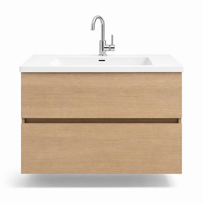 Badkamer meubelset DUBBEL Naturel eik  mat 120 x 50 x 58 (b x d x h)