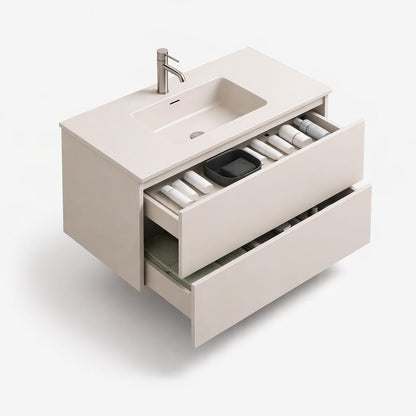 Badkamer Meubelset 119 x 46 x 48 incl. lavabo 120 x 47 x 17 ( CUBICII)