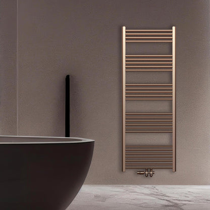 Belrad Handdoekdroger Links/Rechts Middenaansluiting 557 Watt - 1600x600mm - Geborsteld Koper - Luxurysanitair