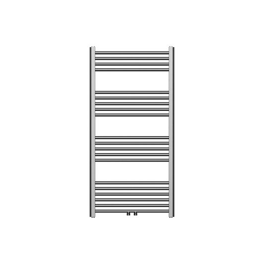 BELRAD HANDDOEKDROGER - LINKS-RECHTS/MIDDENAANSLUITING - 414 WATT - 1200X600CM - GUNMETAL