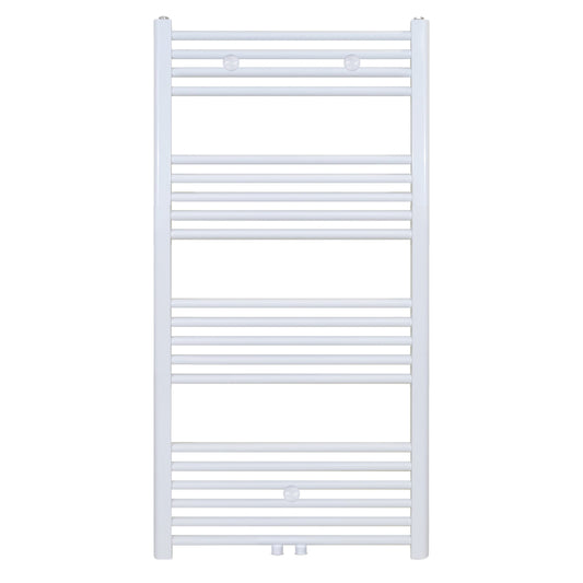HANDDOEK RADIATOR MIDDEN AANSLUITING WIT MAT GEBORSTELD 1200X600-616 WATT