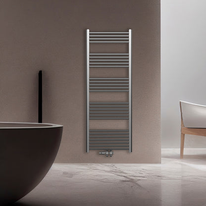 BELRAD HANDDOEKDROGER - LINKS-RECHTS/MIDDENAANSLUITING - 414 WATT - 1200X600CM - GEBORSTELD RVS