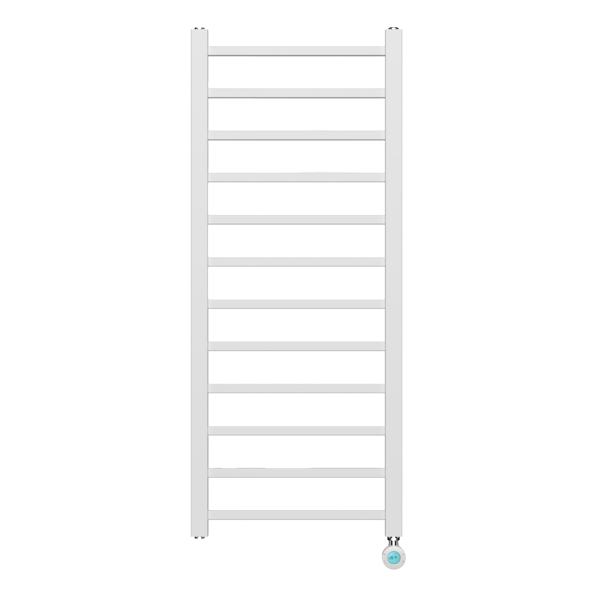 BELRAD ELEKTRISCHE HANDDOEKDROGER - MET DIGITALE, PROGRAMEERBARE THERMOSTAAT - AANSLUITING RECHTS - 413W - 1200X500 MM - WIT