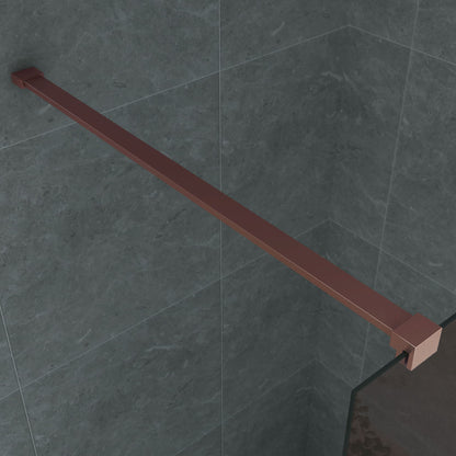 Aloni Douchewand Champagne Met Koper Profiel 8mm 140x200cm - Luxurysanitair