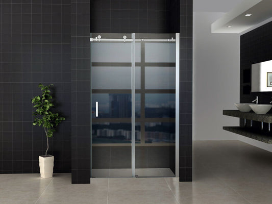ALONI SCHUIFDEUR VOOR NIS - 1200 X 2000MM - CHROOM - HELDER GLAS