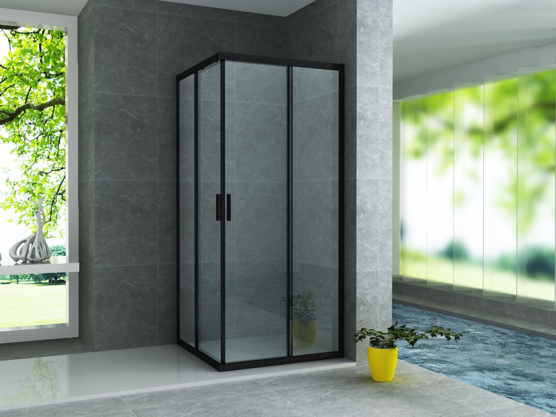 Mat zwart / 800X800X1950 mm