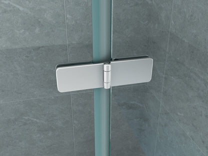 ALONI BADWAND - 3-DELIG - INKLAPBAAR - 1300 X 1400MM - CHROOM - HELDER GLAS