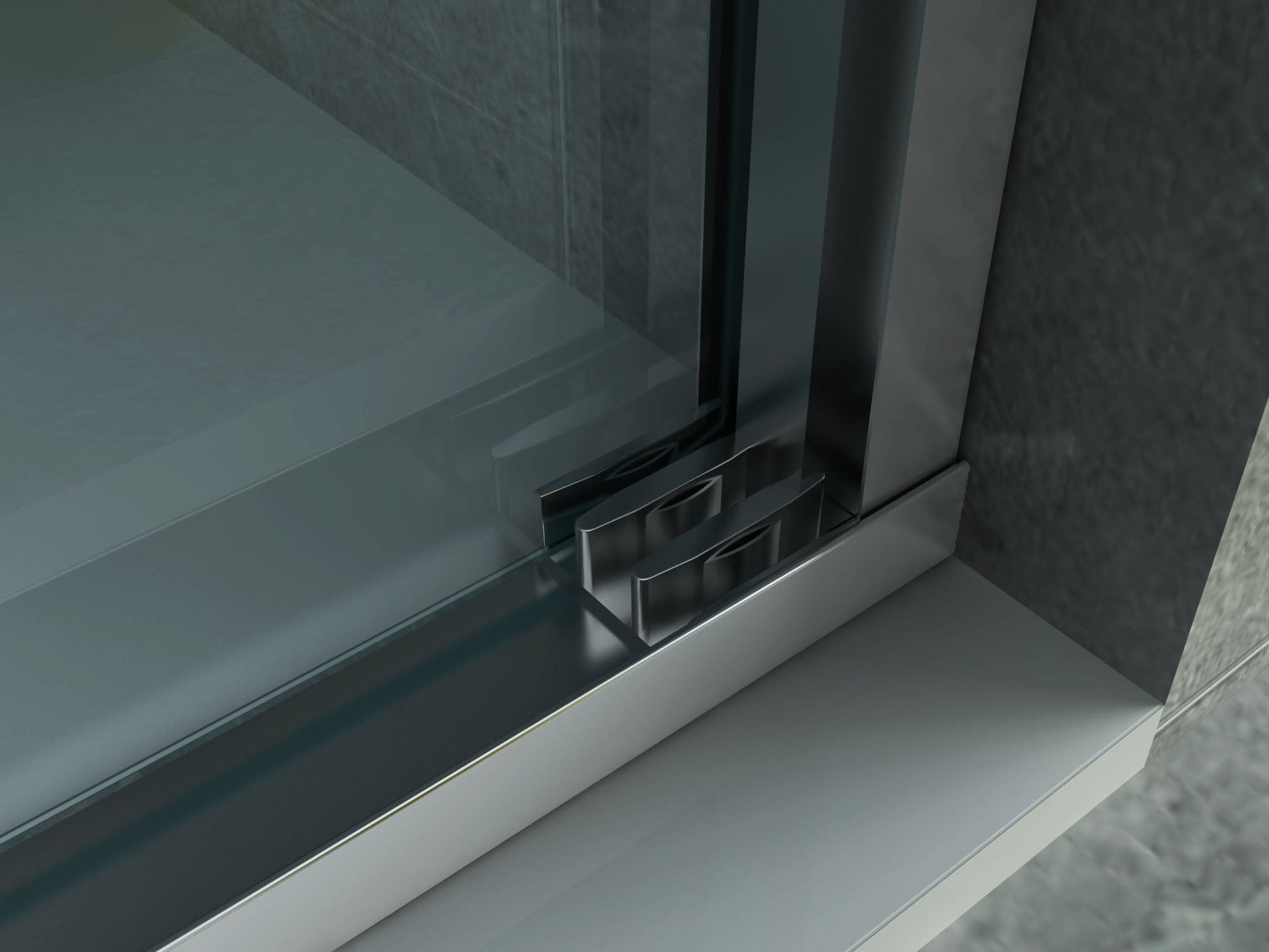ALONI SCHUIFDEUR VOOR NIS - 3 DELIG - 1000 X 2000MM - CHROOM - HELDER GLAS