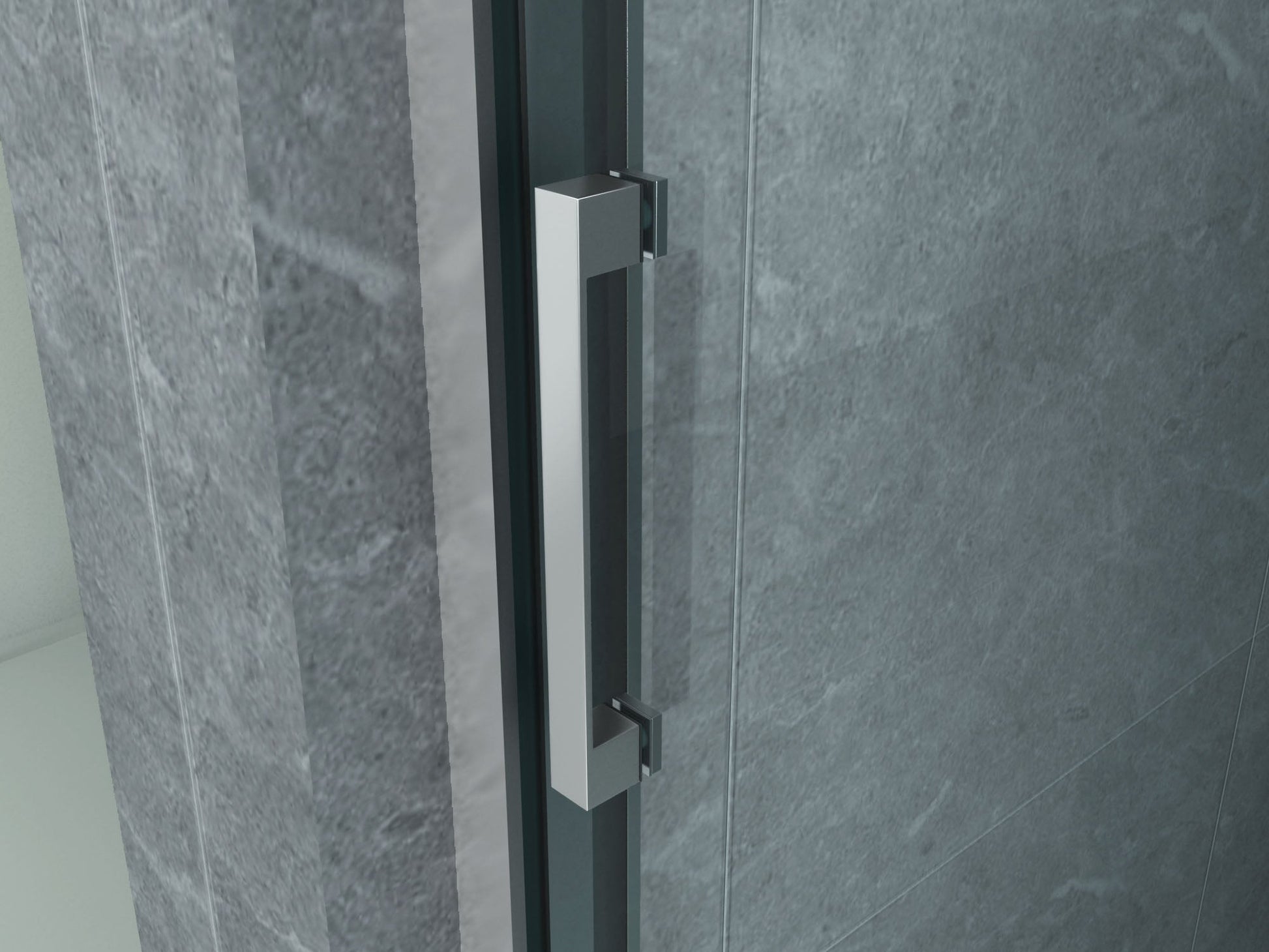 ALONI SCHUIFDEUR VOOR NIS - 3 DELIG - 1000 X 2000MM - CHROOM - HELDER GLAS