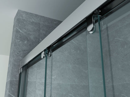 ALONI SCHUIFDEUR VOOR NIS - 3 DELIG - 1000 X 2000MM - CHROOM - HELDER GLAS