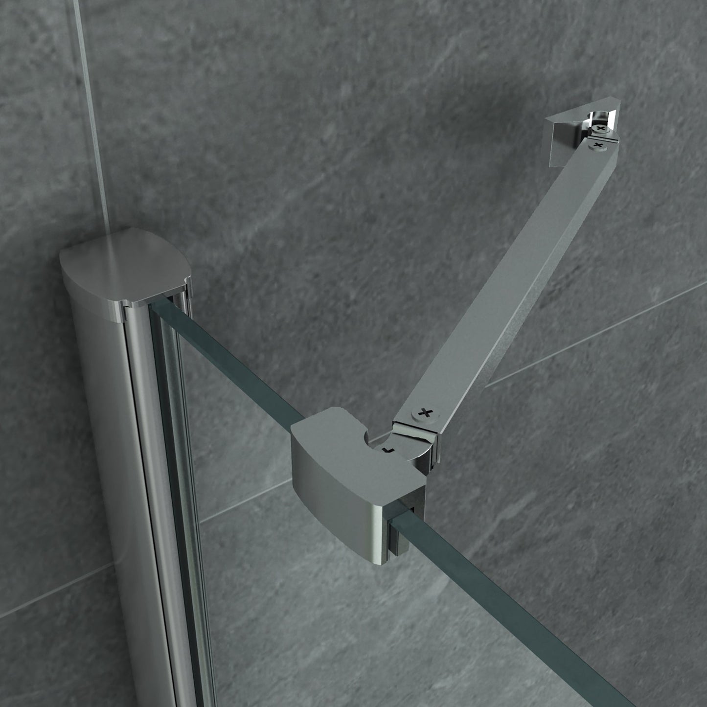 ALONI DOUCHECABINE - U-OPSTELLING - 2 DRAAIDEUREN EN 2 ZIJWANDEN - 900 X 900 X 1950 MM - CHROOM - HELDER GLAS