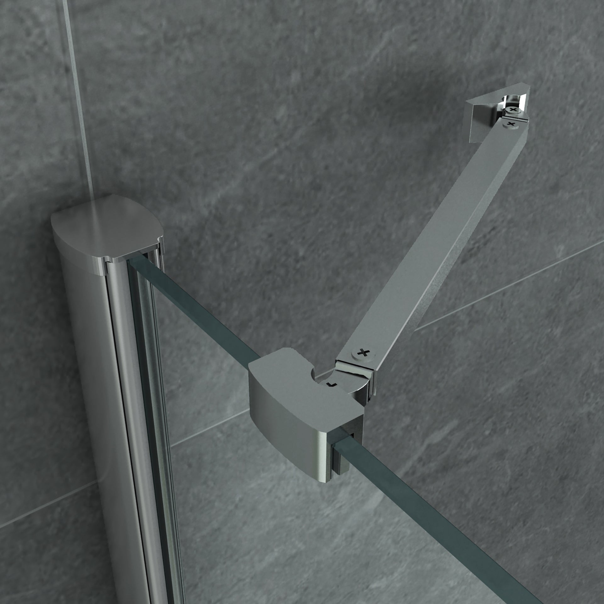ALONI DOUCHECABINE - U-OPSTELLING - 2 DRAAIDEUREN EN 2 ZIJWANDEN - 900 X 900 X 1950 MM - CHROOM - HELDER GLAS