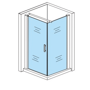 ALONI DOUCHECABINE - DRAAIDEUR EN ZIJWAND - 800 X 800 X 1900MM - CHROOM - HELDER GLAS