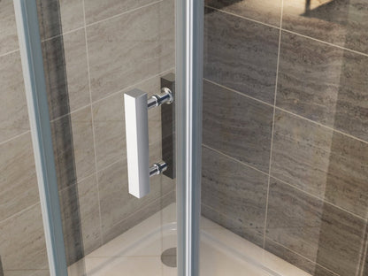 ALONI DOUCHECABINE - DRAAIDEUR EN ZIJWAND - 800 X 800 X 1900MM - CHROOM - HELDER GLAS