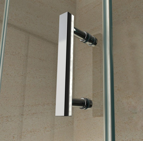 ALONI DOUCHECABINE - DRAAIDEUR EN ZIJWAND - 800 X 800 X 1900MM - CHROOM - HELDER GLAS