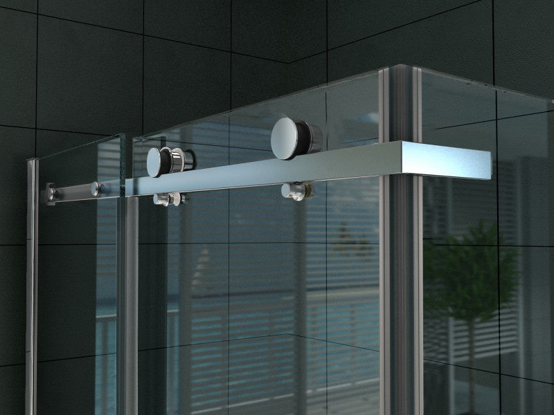 ALONI DOUCHECABINE - SCHUIFDEUR EN ZIJWAND - 800 X 1200 X 1950MM - CHROOM - HELDER GLAS