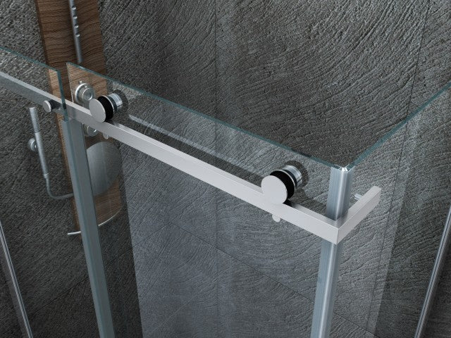 ALONI DOUCHECABINE - SCHUIFDEUR EN ZIJWAND - 800 X 1200 X 1950MM - CHROOM - HELDER GLAS