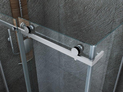 ALONI DOUCHECABINE - SCHUIFDEUR EN ZIJWAND - 800 X 1200 X 1950MM - CHROOM - HELDER GLAS