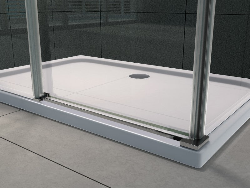 ALONI DOUCHECABINE - SCHUIFDEUR EN ZIJWAND - 800 X 1200 X 1950MM - CHROOM - HELDER GLAS
