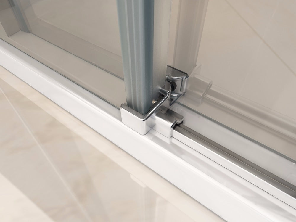 ALONI DOUCHECABINE - SCHUIFDEUR EN ZIJWAND - 800 X 1200 X 1950MM - CHROOM - HELDER GLAS