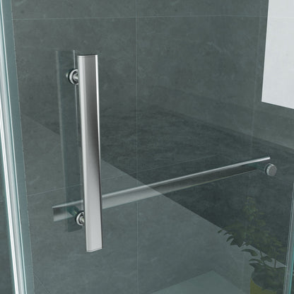 ALONI DOUCHECABINE - DRAAIDEUR, VAST WANDJE EN ZIJWAND - 800 X 1200 X 1950MM - CHROOM - HELDER GLAS