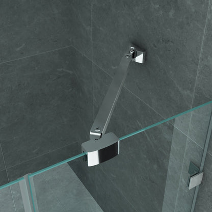 ALONI DOUCHECABINE - DRAAIDEUR, VAST WANDJE EN ZIJWAND - 800 X 1200 X 1950MM - CHROOM - HELDER GLAS