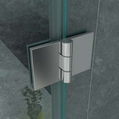 ALONI DOUCHECABINE - DRAAIDEUR, VAST WANDJE EN ZIJWAND - 800 X 1200 X 1950MM - CHROOM - HELDER GLAS