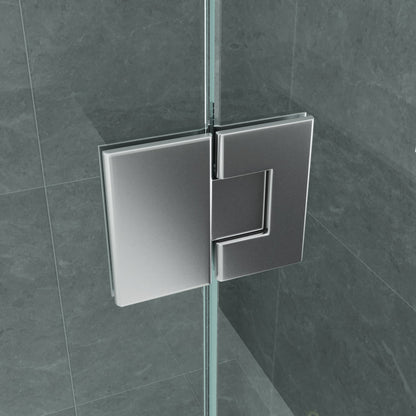 ALONI DOUCHECABINE - DRAAIDEUR, 2 VASTE WANDJES EN ZIJWAND - 900 X 1200 X 1950MM - CHROOM - HELDER GLAS
